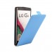LG G4 - Genuine Leather Up Down Flip Protective Phone Cover Case - Blue